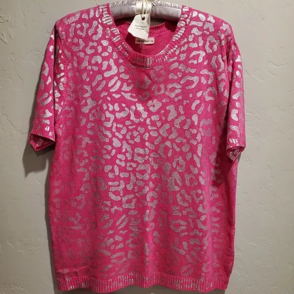 Hot Pink Leopard Print Sweater